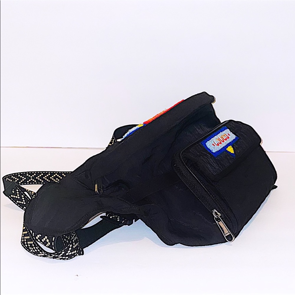 Authentic Gucci Black Nylon Embroidered Logo “Loved” 2 Way Backpack/Body Bag - Picture 4 of 13